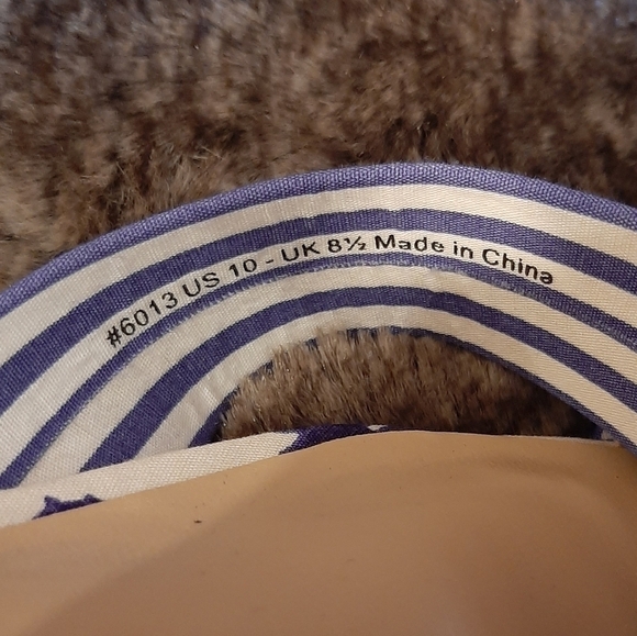 NWT CAbi Floral Wrap Up Floral Striped Sandals 6013 Tie Ankle Boho Blue White 10 - Picture 6 of 7